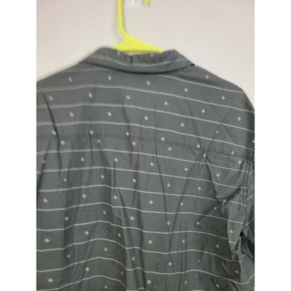 HOWE Mens Shirt Sz XL Gray White Button Down Striped Printed Long Sleeve Casual - Picture 4 of 6